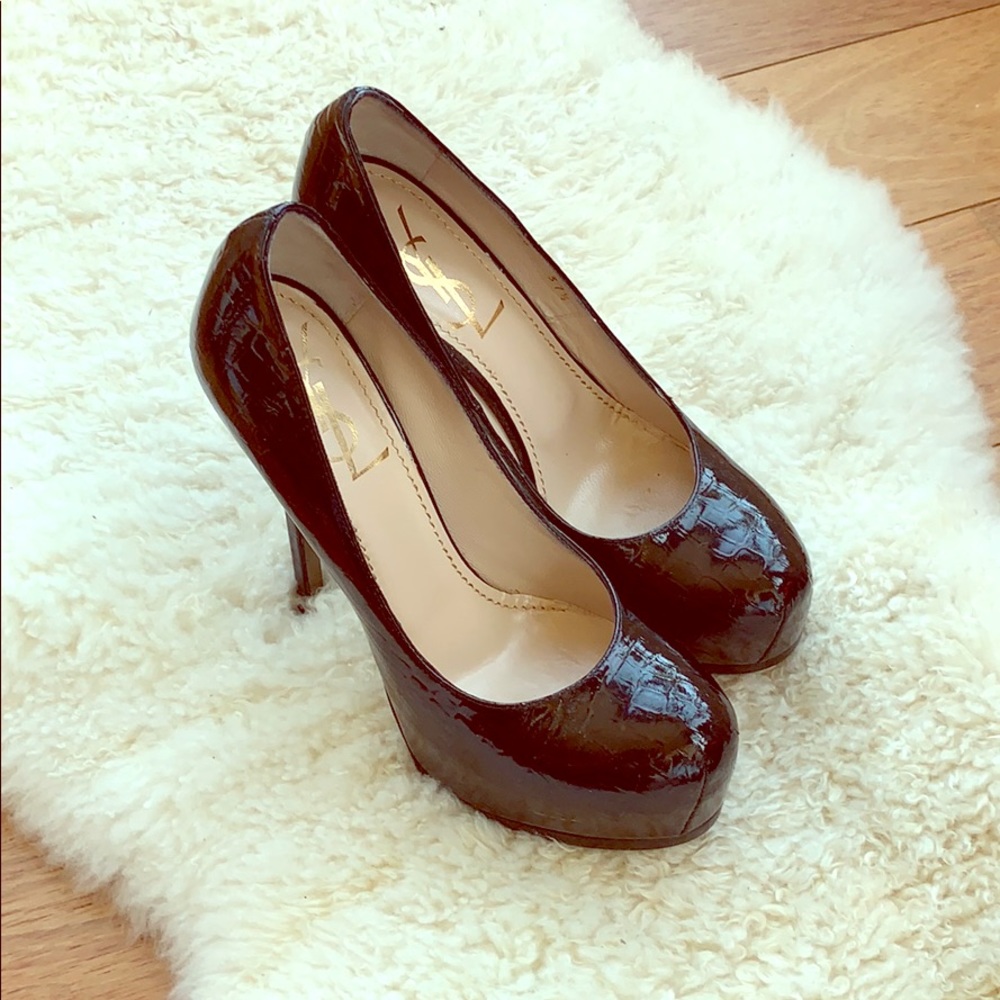 Yves Saint Laurent Black Patent Leather Platform (*MOVING SALE*)